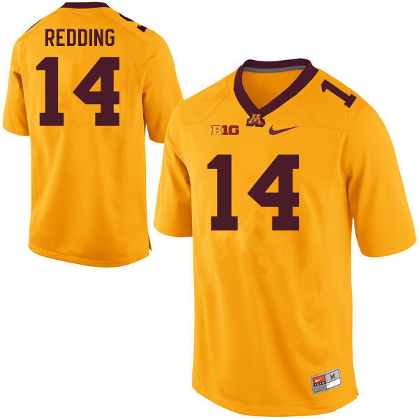 Men #14 Evan Redding Minnesota Golden Gophers College Football Jerseys Sale-Gold - Click Image to Close